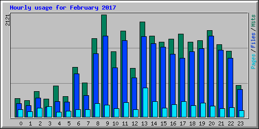 Hourly usage for February 2017